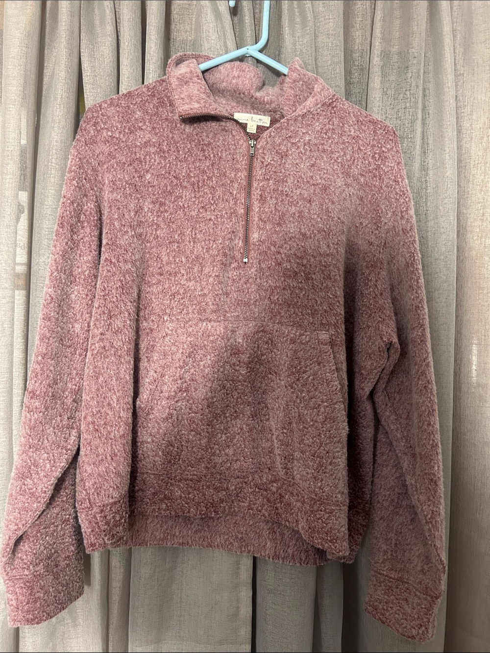 nine britton Plush Half-Zip Turtleneck Sweater - Dusty Rose